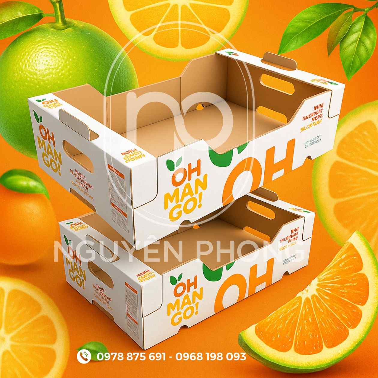 Mẫu in thùng carton đựng bưởi da xanh